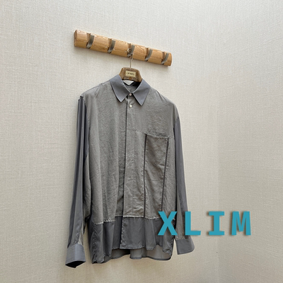 XLIM拼接肌理感苎麻混纺衬衫