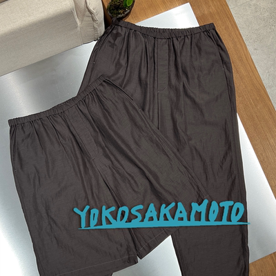 7折 YOKO SAKAMOTO授权 日本制 松紧腰亚麻混纺褶裥轻薄休闲裤