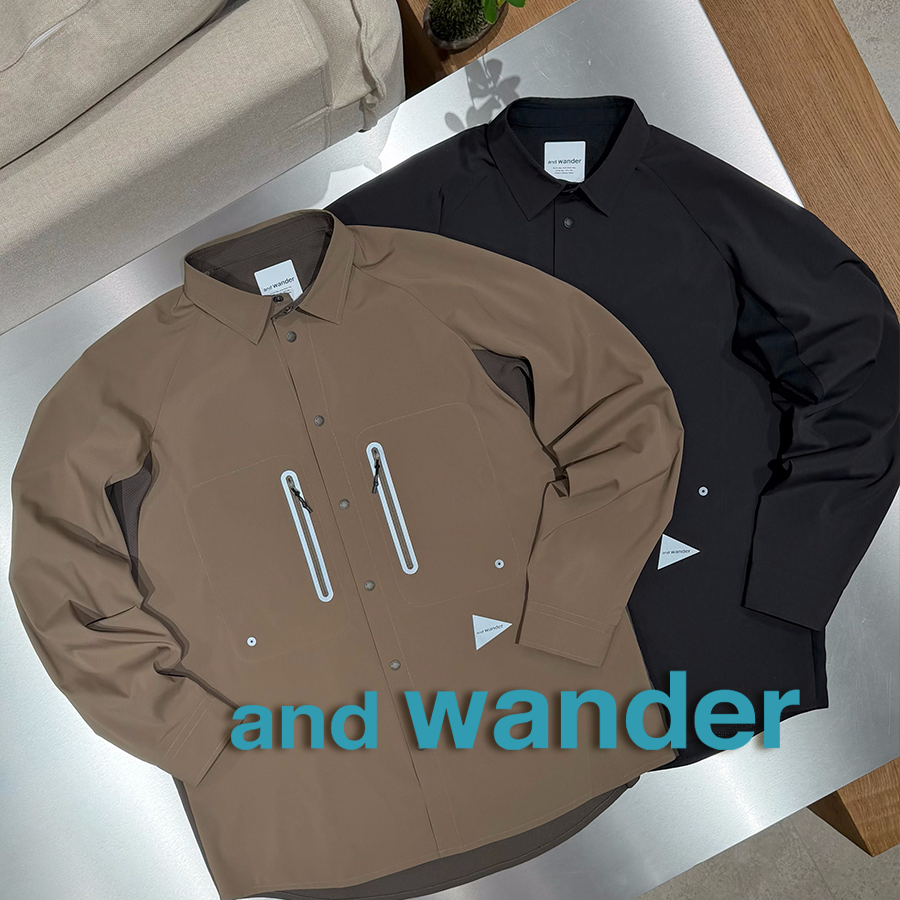 and wander授权26SS 定番户外风拼接3M反光防UV紫外线衬衫外套