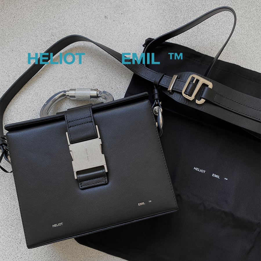 BOX登山扣牛皮单肩斜挎手提包