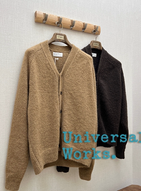 7折 Universal Works授权 葡萄牙制 两色羊驼毛混纺开衫针织衫