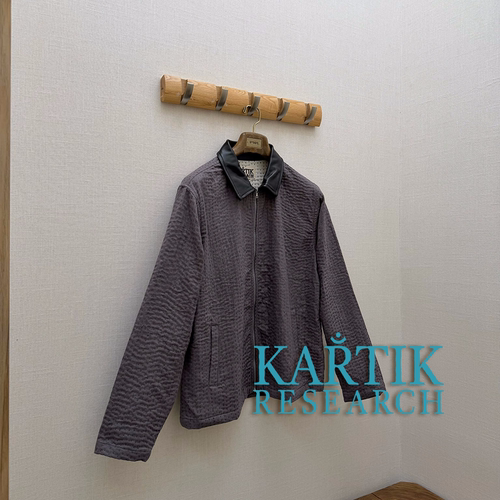 KARTIK RESEARCH授权26AW Boro双面刺子拼皮领手工短款夹克外套