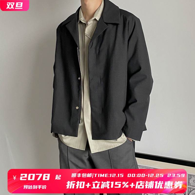 束绳西装领日系羊毛棉服道袍夹克