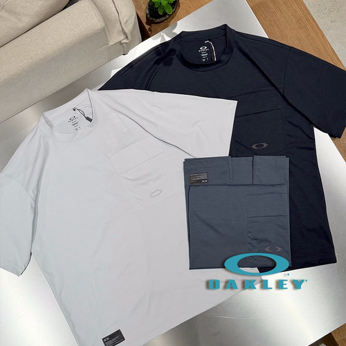 OAKLEY 日本线FGL 三色简约LOGO刺绣标签口袋速干短袖T恤 SURGIR