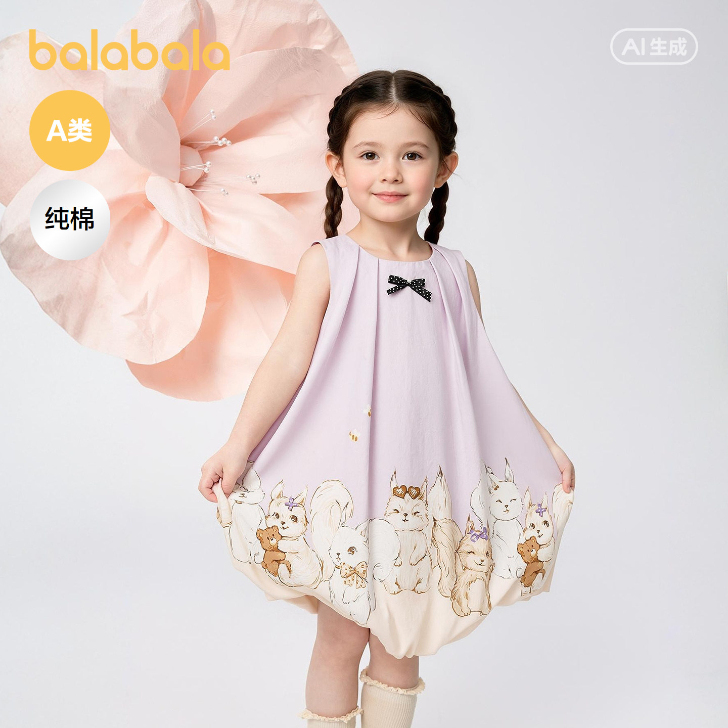 【商场同款】巴拉巴拉童装儿童连衣裙女童2026夏季婴儿宝宝公主裙