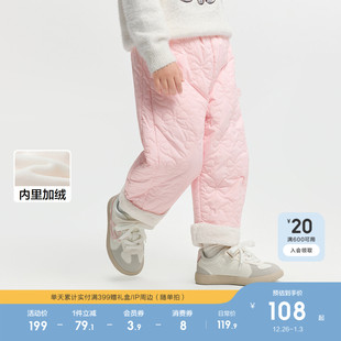 宝宝棉裤 巴拉巴拉童装 女童2025冬装 新款 子甜 儿童长裤 balaOne