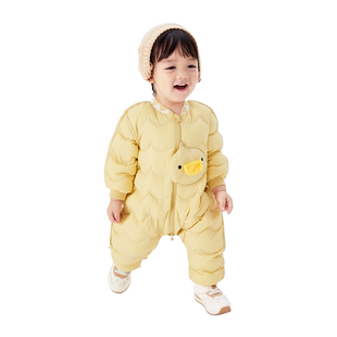 巴拉巴拉婴儿羽绒服连体衣宝宝男女童保暖造型衣服宝宝时尚可爱萌