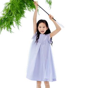 巴拉巴拉女童裙子儿童连衣裙2026新款夏装大童荷叶边甜美A字伞裙