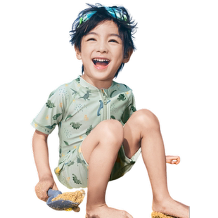 巴拉巴拉儿童泳衣男童女童宝宝连分体泳装防晒速干泡温泉潮泳衣裤