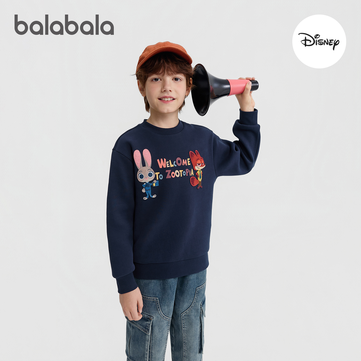 【迪士尼IP】巴拉巴拉儿童卫衣长袖男童2025新款冬装女童保暖上衣