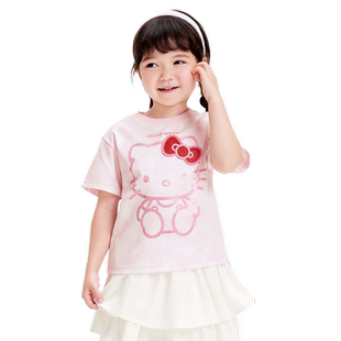 【HelloKitty】巴拉巴拉童装女童短袖t恤儿童轻薄夏装纯棉上衣潮