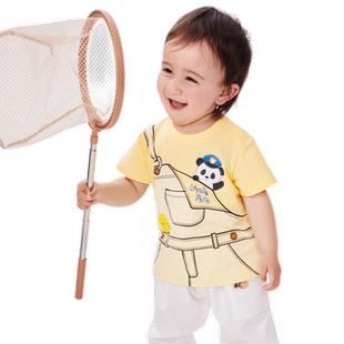 巴拉巴拉婴儿t恤宝宝上衣男童衣服儿童短袖夏装趣味印花活泼可爱