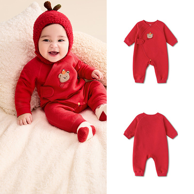 巴拉巴拉童装新生婴儿衣服满月宝宝连体衣婴幼儿爬服包屁衣秋冬装 — 4