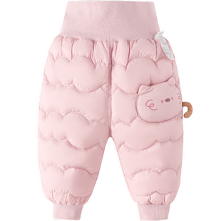 巴拉巴拉婴儿羽绒裤男童长裤女童裤子保暖裤宝宝高腰冬季加厚加绒