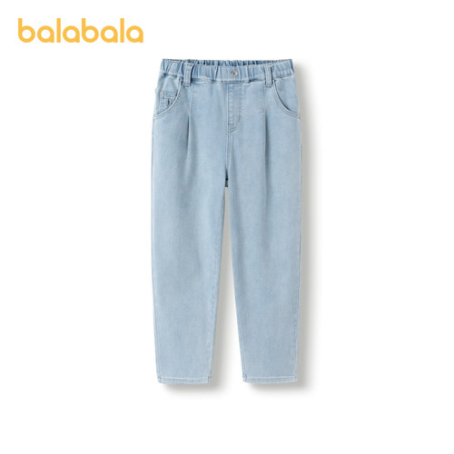 儿童牛仔裤洋气百搭休闲复古裤子
