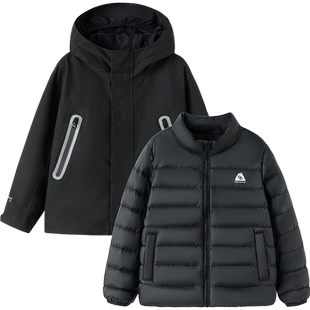 巴拉巴拉童装儿童羽绒服冲锋衣男童女童冬两件套三合一外套中大童
