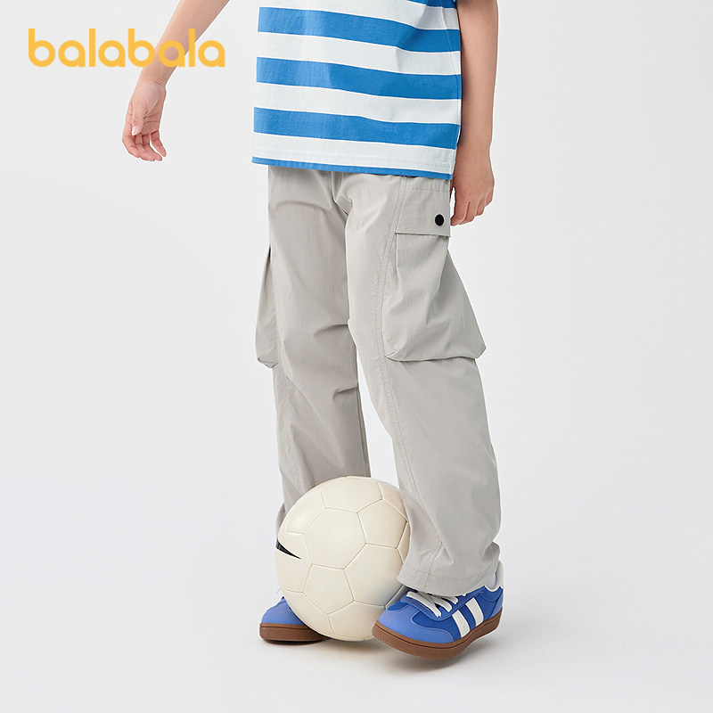巴拉巴拉童装儿童裤子2025夏装长裤男童宽松凉感慢跑裤薄款透气潮