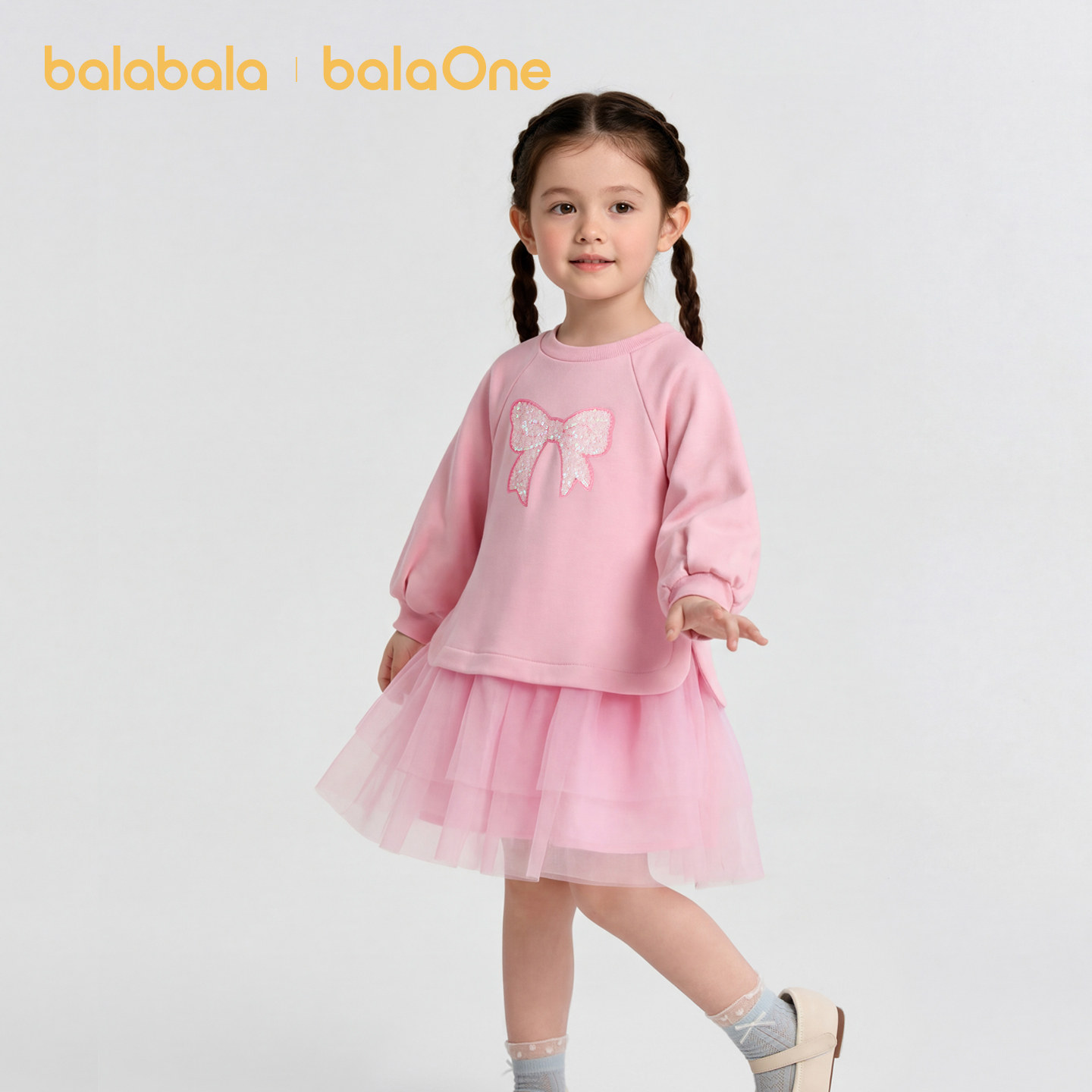 巴拉巴拉balaOne卫衣网纱裙甜美图片