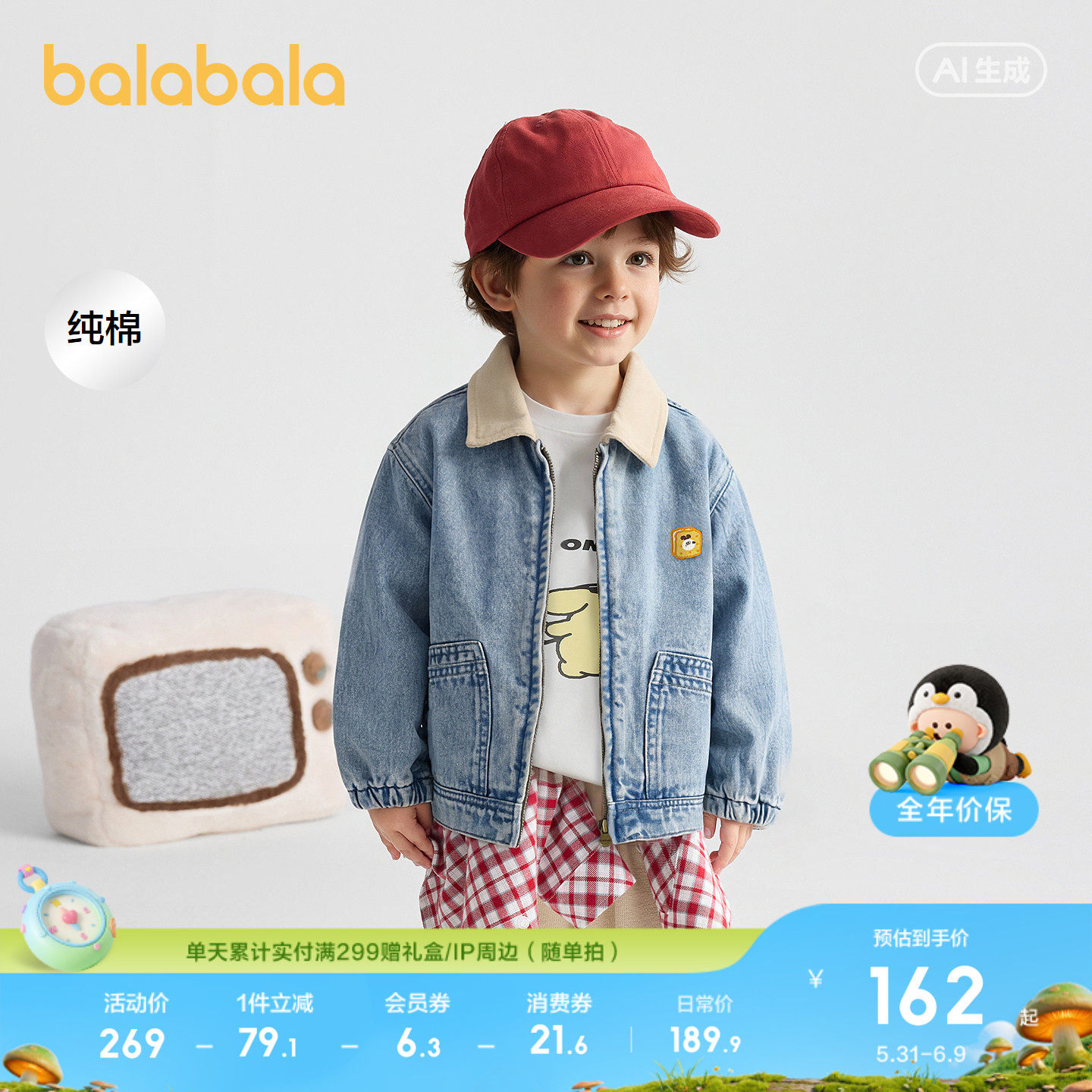 巴拉巴拉童装儿童外套男童2026新款衣服春装婴儿宝宝拼接翻领上衣