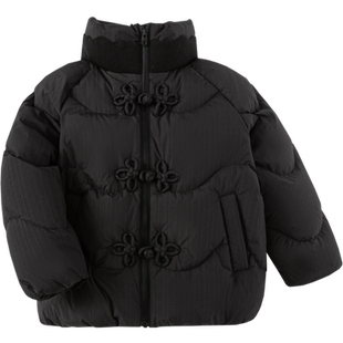 巴拉巴拉童装女童羽绒服冬保暖国风红色拜年服新中式宝宝立领外套