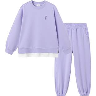 巴拉巴拉童装女童套装儿童长袖两件套2025新款秋冬装运动休闲时尚