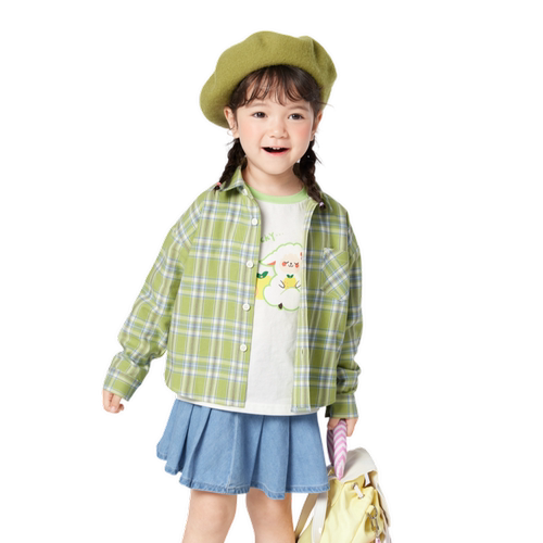 巴拉巴拉童装儿童衬衫长袖男女童2026新款春装宝宝超柔绒格子衬衣
