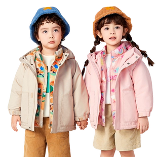 巴拉巴拉童装儿童羽绒服女童冬装连帽保暖外套萌上衣舒适户外潮款