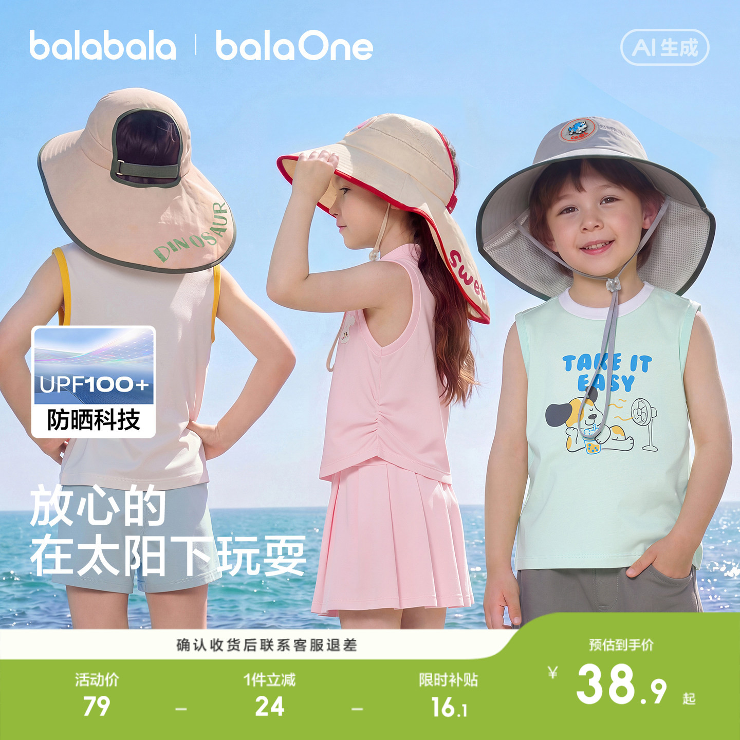 巴拉巴拉儿童帽子男女童夏季图片