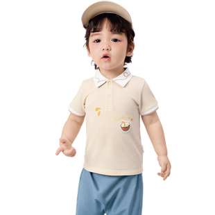 巴拉巴拉童装婴儿短袖t恤宝宝上衣男童polo衫2025新款夏装打底衫
