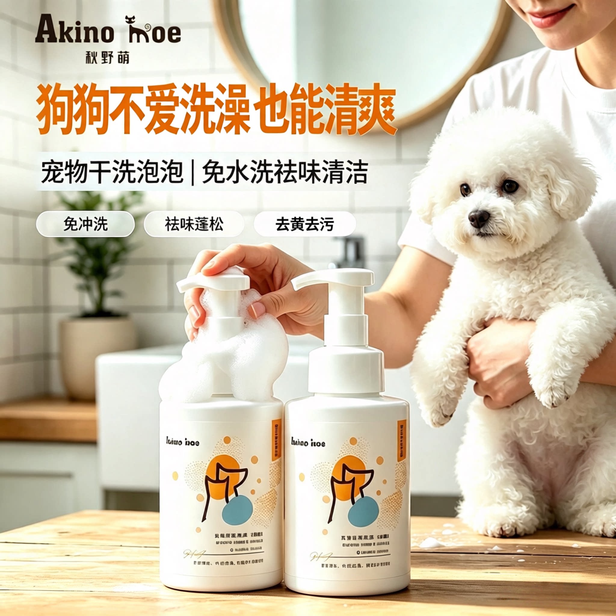 秋野萌祛油脂猫狗毛发除臭味洗澡