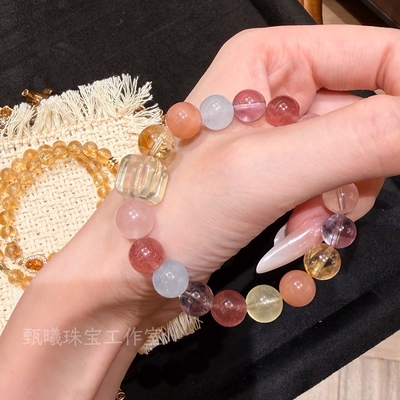 汪苏泷同款｜十全大补天然黄水晶草莓晶多巴胺手链抖音小红书爆火