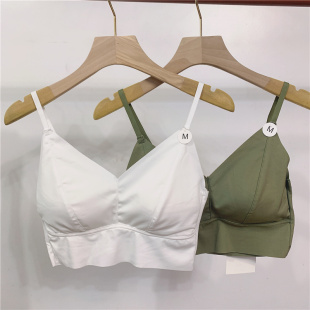 5088冰丝无痕舒适吊带女夏薄款 乳胶垫文胸美背聚拢内衣背心不勒