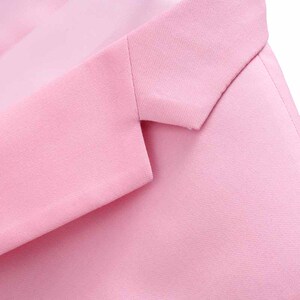 长期款结婚伴郎主持男士西服两件套双排扣8个纯色跨境7110粉p145图片