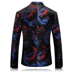 外贸供货钱塘新款修身韩版休闲花单西礼结婚服装男外套8650*P235