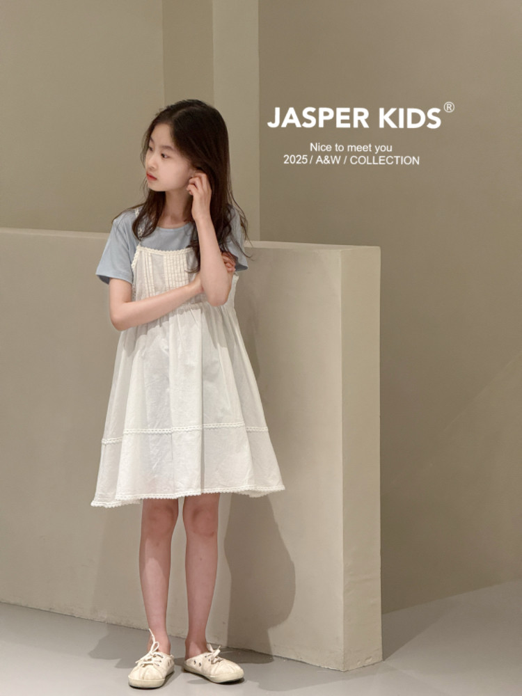 波拉borabora韩国童装女童连衣裙套装2025夏装JASPER儿童两件套裙