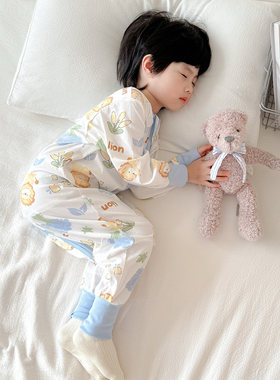 宝宝连体睡衣A类纯棉春秋冬季2025新款儿童睡袋四季通用款防踢被