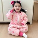 迪士尼睡袋婴儿冬款加厚儿童防踢被子神器女宝宝连体睡衣冬季纯棉