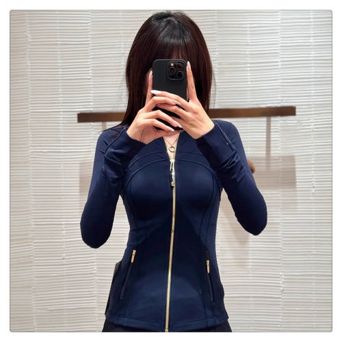 新款金色拉链立领瑜伽外套