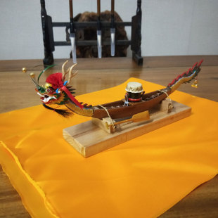 中国风手办龙舟模型实木雕刻广州特色礼品龙船车载摆件送外国礼品