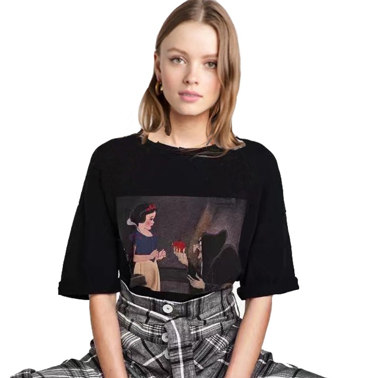 短袖欧美印花棉女时尚潮