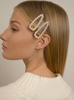 pixiemarket欧美名媛风简约时尚珍珠超美掰掰夹发夹百搭发饰女