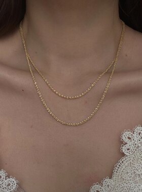 pixiemarket欧美小众设计百搭气质波光粼粼闪光锁骨链素链裸连潮