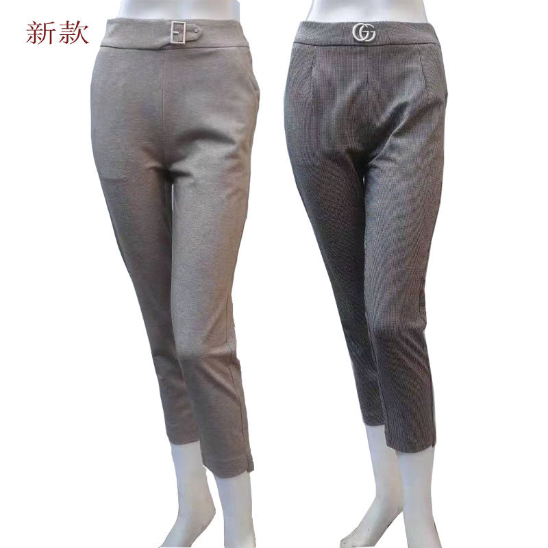 休闲毛呢裤自然腰女春秋2024新款裤子直筒九分烟管萝卜裤显瘦微弹