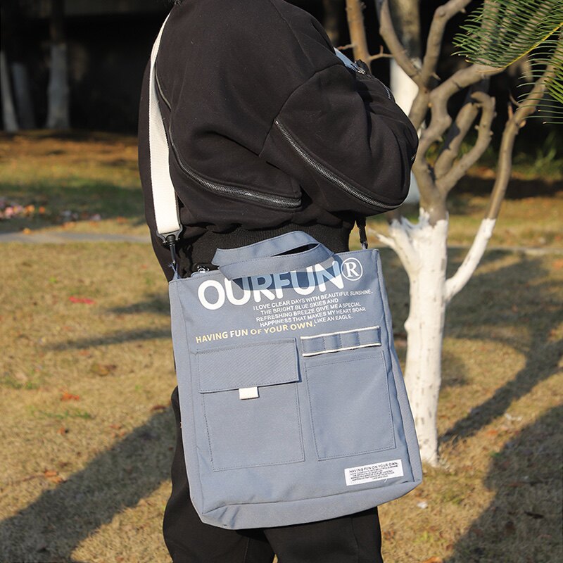 凡希时尚斜挎包潮酷帆布手提袋补习袋学生书包休闲背包运动单肩包