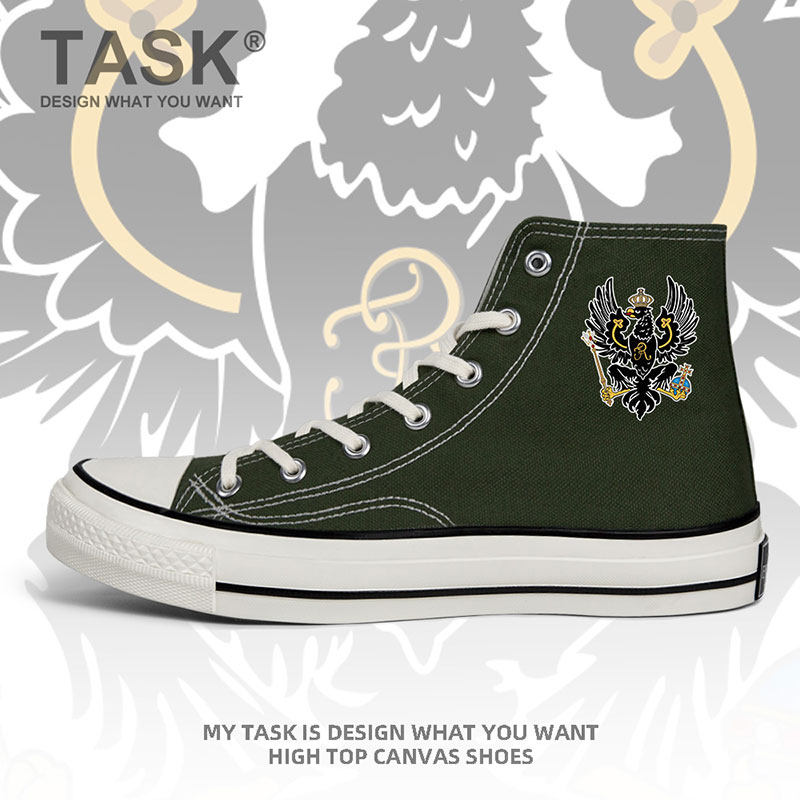 普鲁士prussia德意志高帮帆布鞋男女板鞋韩流夏系带学生潮设 无界