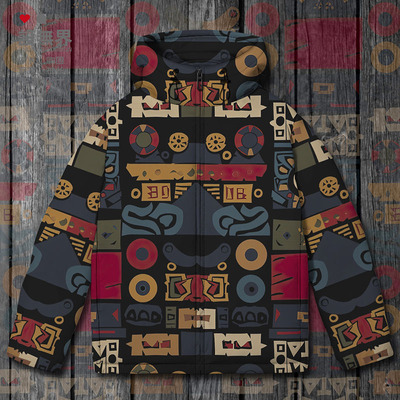 玛雅图案美洲古代印第安文羽绒服