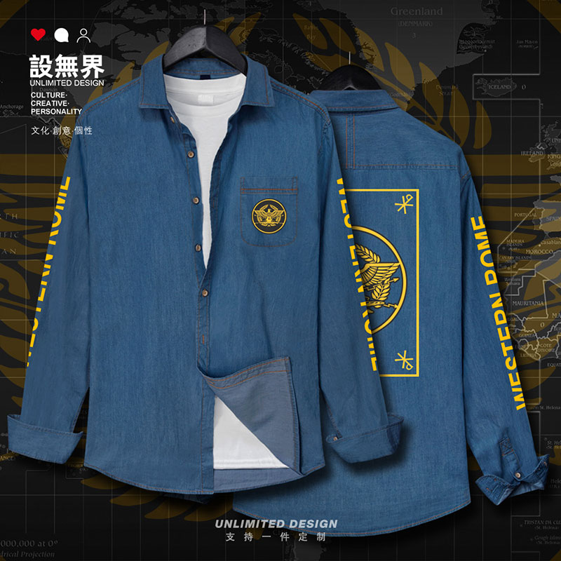 古西罗马帝国RomeEmpi牛仔衬衫