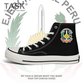 男女新款 硫化鞋 部队保卫部队新款 秘鲁Peru陆军高帮帆布鞋 设 无界