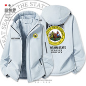 美国洲徽West Virginia西弗吉尼亚州加厚棉服男女棉袄外套设 无界