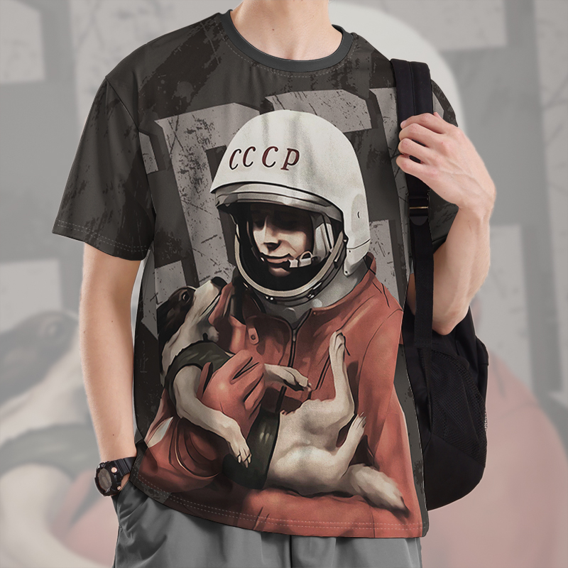 CCCP宇航员与太空狗莱卡速干T恤